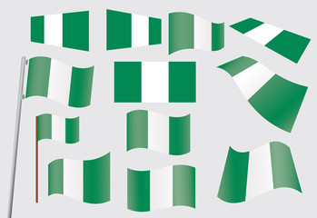 set of flags of Nigeria vector illustration