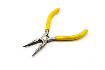 Old yellow insulated pliers