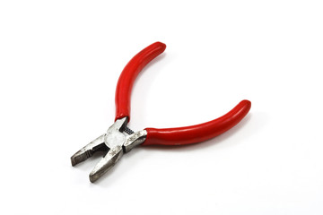 Old pliers isolated on white background