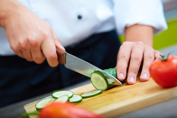 Cutting cucumbers