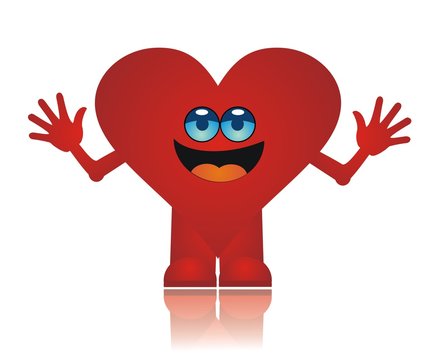 i love you - happy heart with blue eye