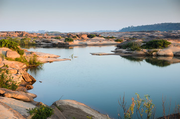 pond in Sampanbok ,in Mekong River
