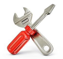 wrench and screwdriver