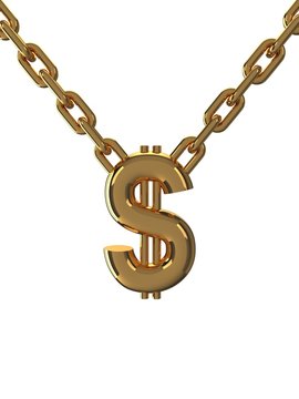 Gold dollar with chain