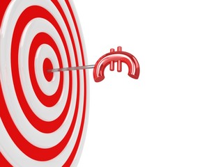 3d target with euro sign.