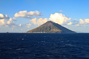 View of the Stromboli volcano