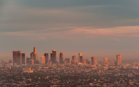 Downtown Los Angeles at sunset