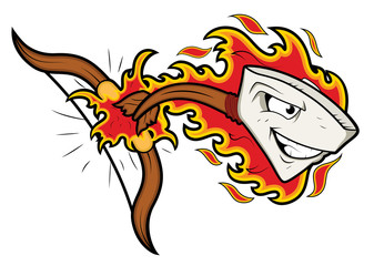 Bow and Arrow Mascot Tatoo Vector
