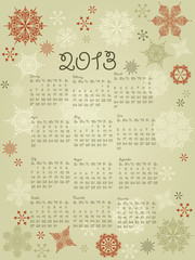 Vector 2013 Calendar
