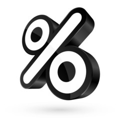 Black/White Percent Sign 3D Sale