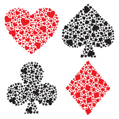 Playing card suits. Vector illustration.