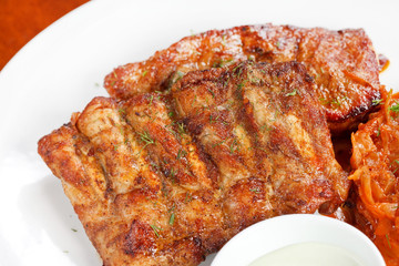 Ribs with smoky spicy sauce