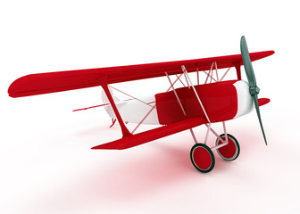 red and white biplane isolated on white background © annkozar