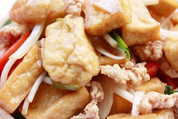 fried tofu with bean sprout
