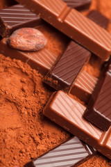 chocolate with cocoa beans