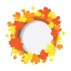 Vector banner with autumn leaves