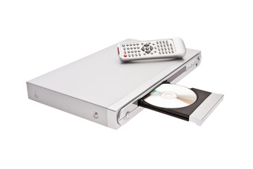 DVD player ejecting disc with remote control isolated