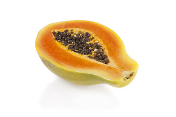 Sliced papaya isolated on a white background