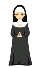 Obraz na płótnie Canvas Vector illustration of nun