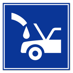 Señal añadir agua radiador