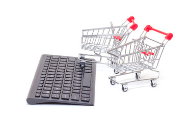 Computer keyboard with shopping carts