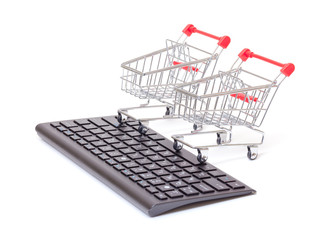 Computer keyboard with shopping carts