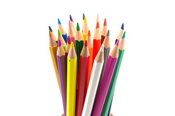 Fototapeta premium colour pencils on white background