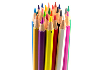 colour pencils  on white background