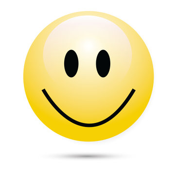 Happy smile icon glossy vector eps10