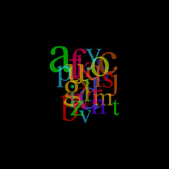 pastel alphabet illustration