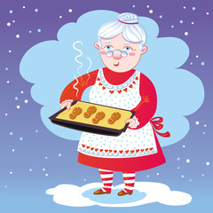 Mrs Claus And Gingerbread Cookies.