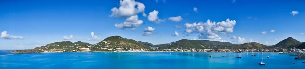 Fototapete Karibik Schönes Panorama von Philipsburg, Saint Martin, karibische Insel?