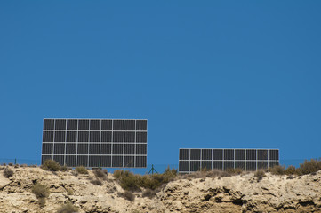 Solar panels on the mountain