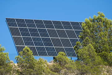 Solar panels on the mountain