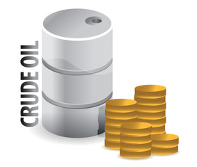 crude oil and coins currency illustration design