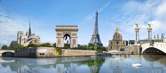 Panorama Paris France - obrazy, fototapety, plakaty