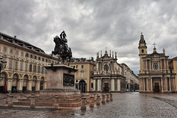 Fototapeta na wymiar Piazza San Carlo Turyn 2