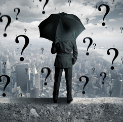 Businessman and questions