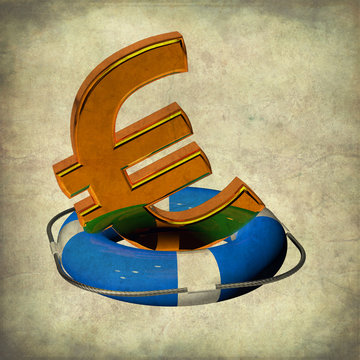 Hilfe f&uuml;r Griechenland &euro;  Rettungring  Pakt fiskalny VINTAGE