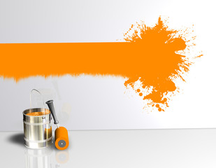 Wand Farbstreifen Klecks O