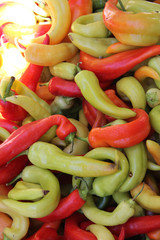 Fresh peppers at a market