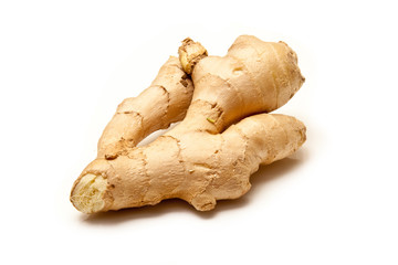 Root ginger isolated on a white background.