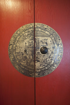 Vintage chinese red door