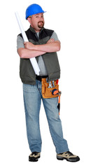 Confident foreman stood with arms folded