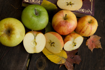 Apples with cook books