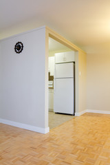 Empty Living Room with kitchen  in a new apartment