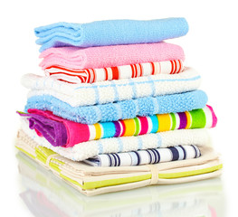 Kitchen towels isolated on white background