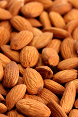 tasty almond nuts, close up