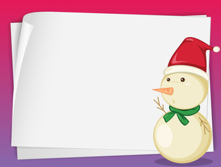 paper sheets and snowman