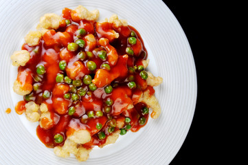 chicken with red sauce